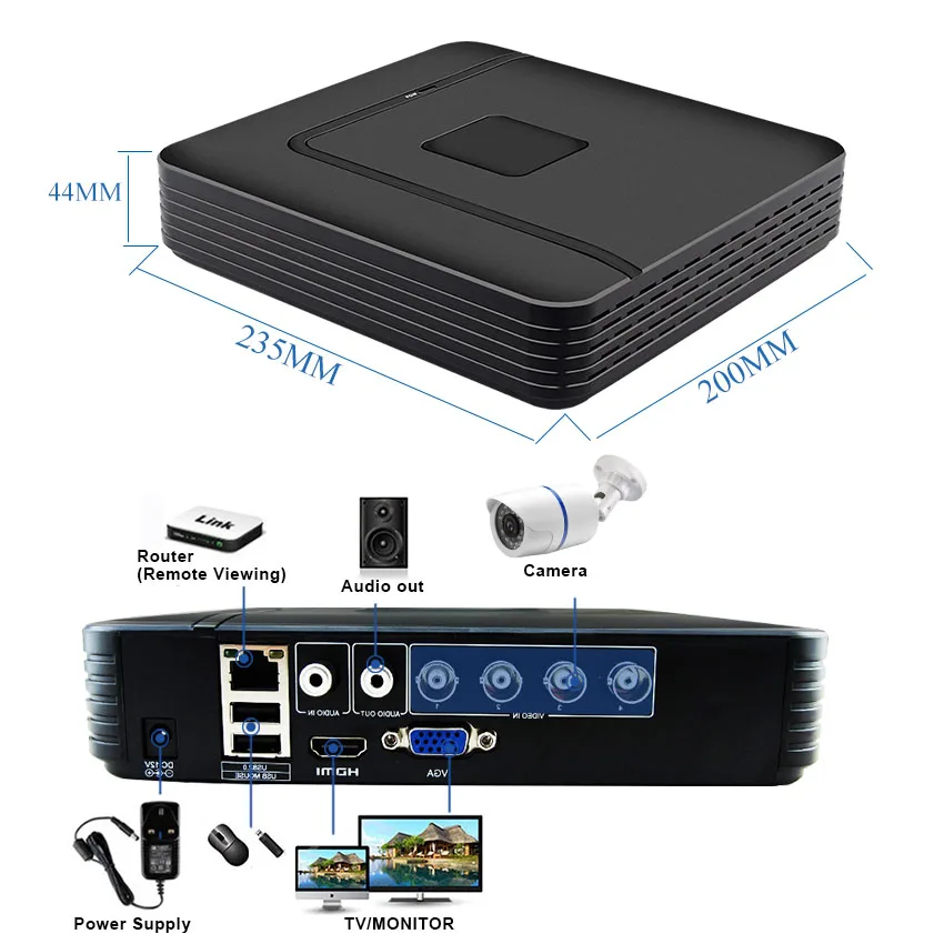 CCTV 4CH 1080P комплект камеры AHD P2P HDMI DVR система видеонаблюдения Водонепроницаемая наружная камера безопасности комплект кабель BNC опция