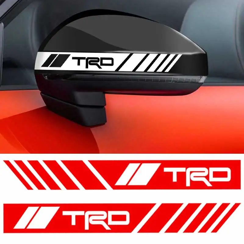 

2pcs Car Rearview Mirror Sticker Auto Decorative Strip for TRD Toyota Corolla Yaris Aygo GT86 Prius RAV4 CHR Camry Auris Avensis