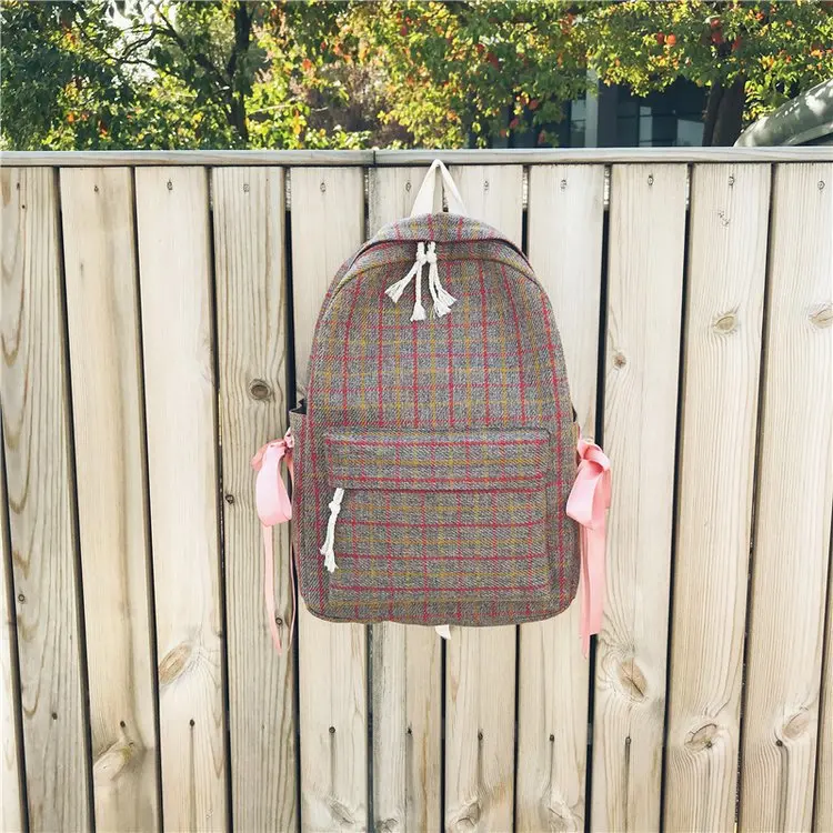 Модный женский рюкзак школьная сумка для студенток новая дорожная клетчатая