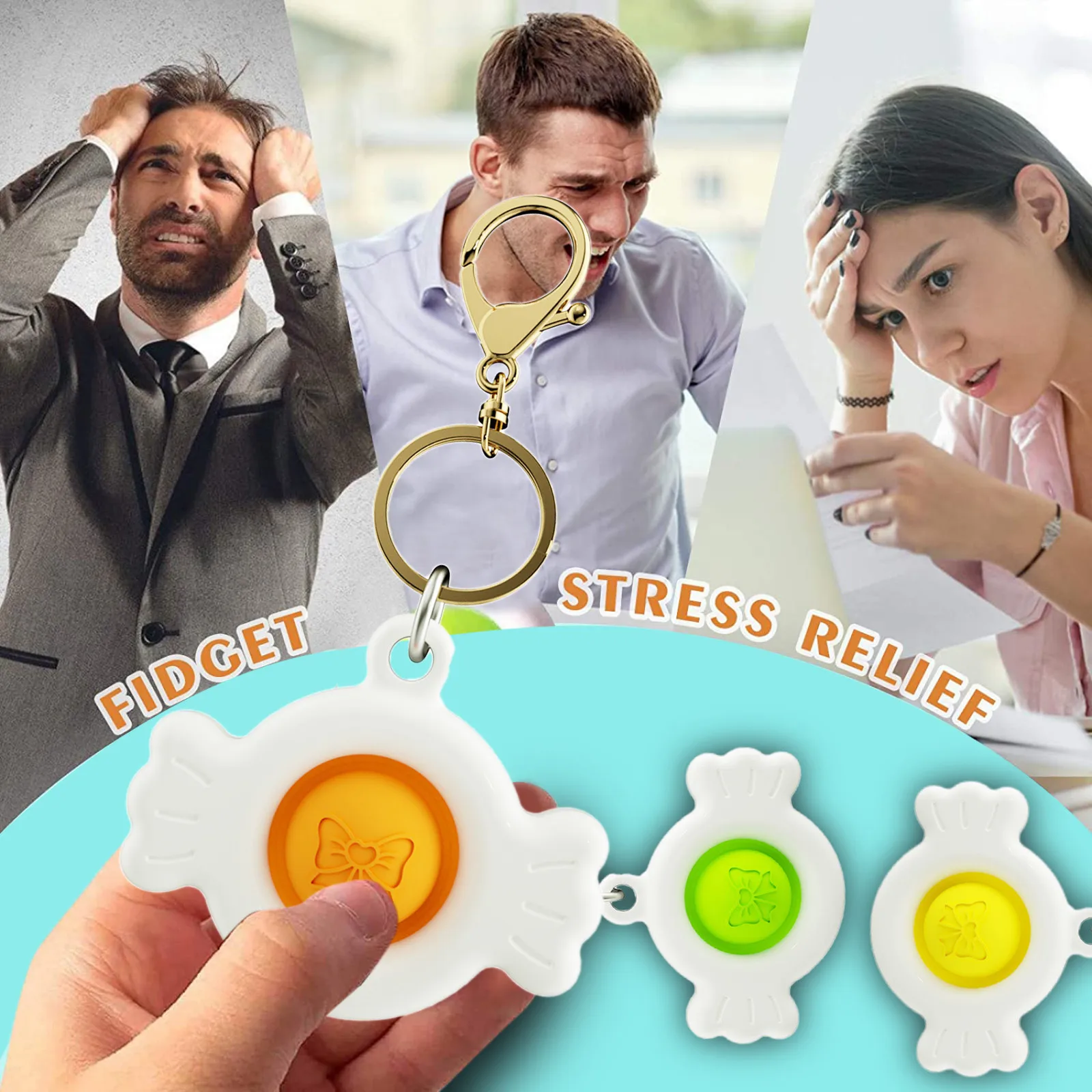 

Free Shipping Kawaii Angle Dimple Fidget Toy for Kids Adults Keychain Stress Relief Hand Toys 2021 Adult Decompression Toys