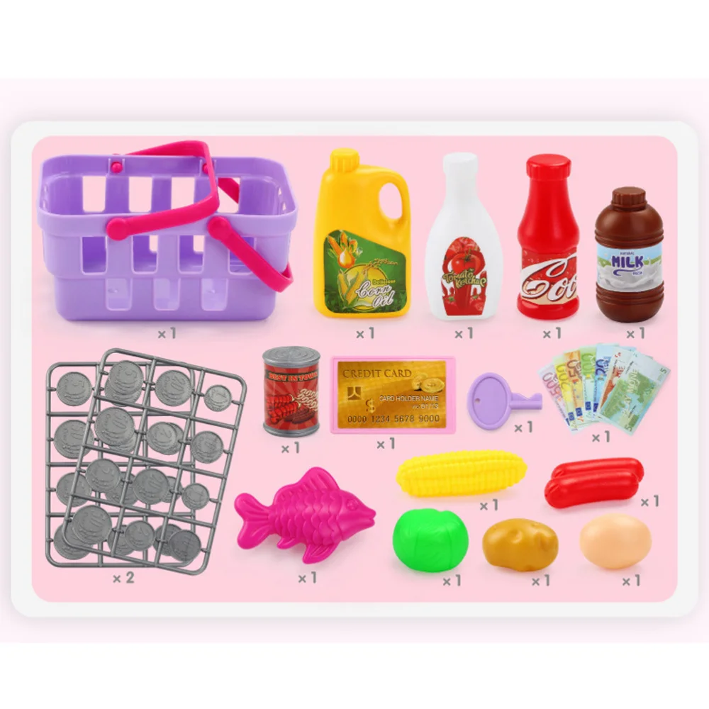 

Kids Baby Pretend Play Kit Toys Electronic Cash Register Kits Set Realistic Actions and Sounds with Mic Tool Education Role Play