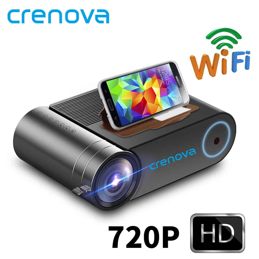 CRENOVA новейший HD 720P светодиодный проектор для 1080P беспроводной WiFi мультиэкранный видео проектор 3D HDMI VGA AV проектор