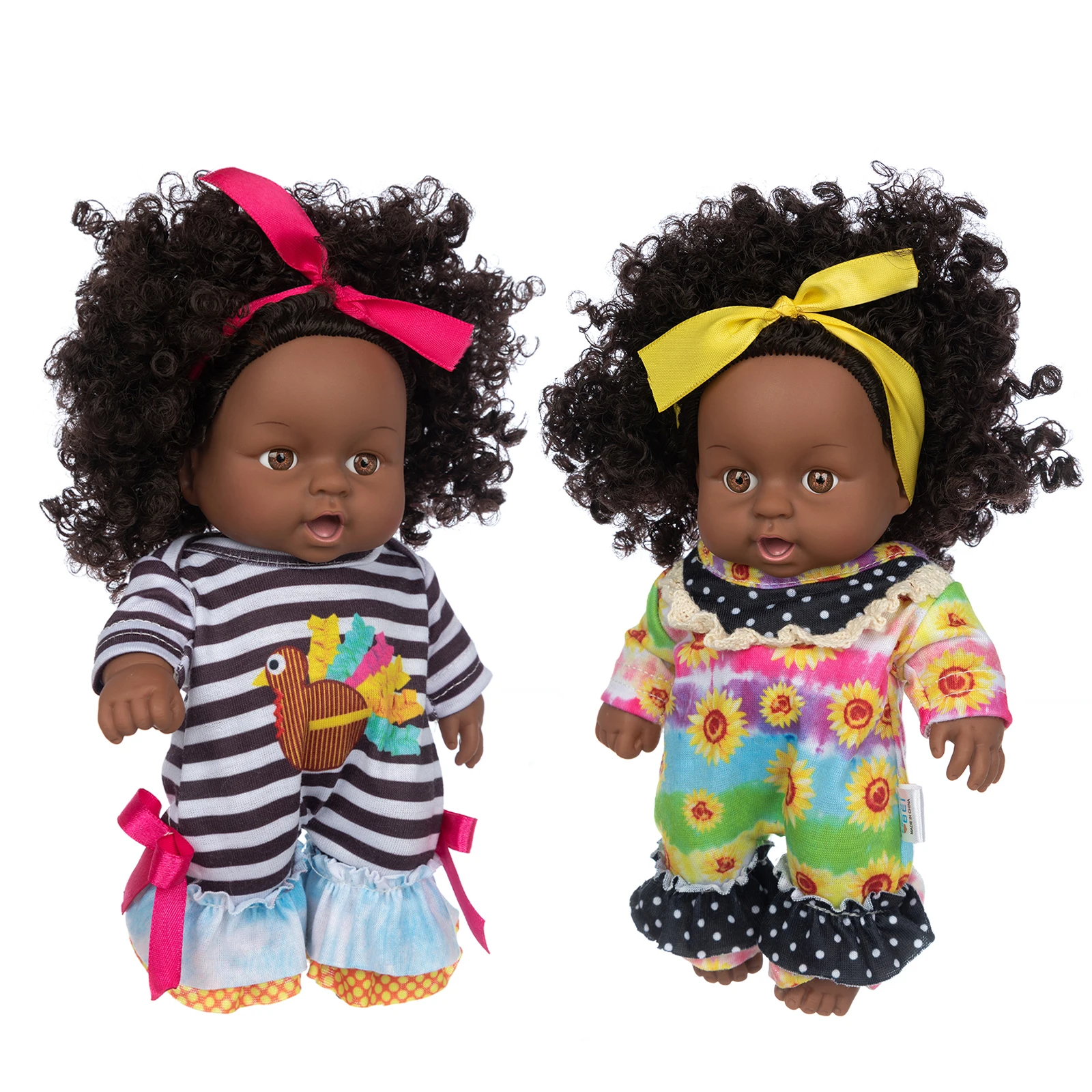 

8 inch Bebe Black Girl Reborn Dolls African American Soft Baby Realistic Dolls Lifelike Simulation Baby Play Dolls Fun Kids Toy