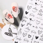 3D наклейки для ногтей, 1 лист, алфавит в форме сердца, слайдер, наклейки на День Св. Валентина, фольга для самостоятельного украшения ногтей