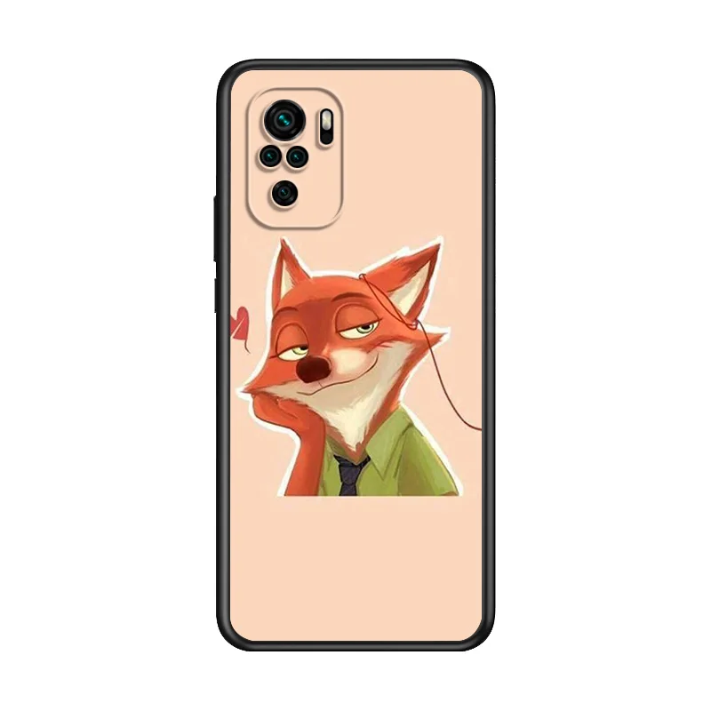 

Disney Cartoon Animation Zootopia Zootropolis For Xiaomi Redmi Note 10S 10 9T 9S 9 8T 8 7S 7 6 5A 5 Pro Max Black Phone Case
