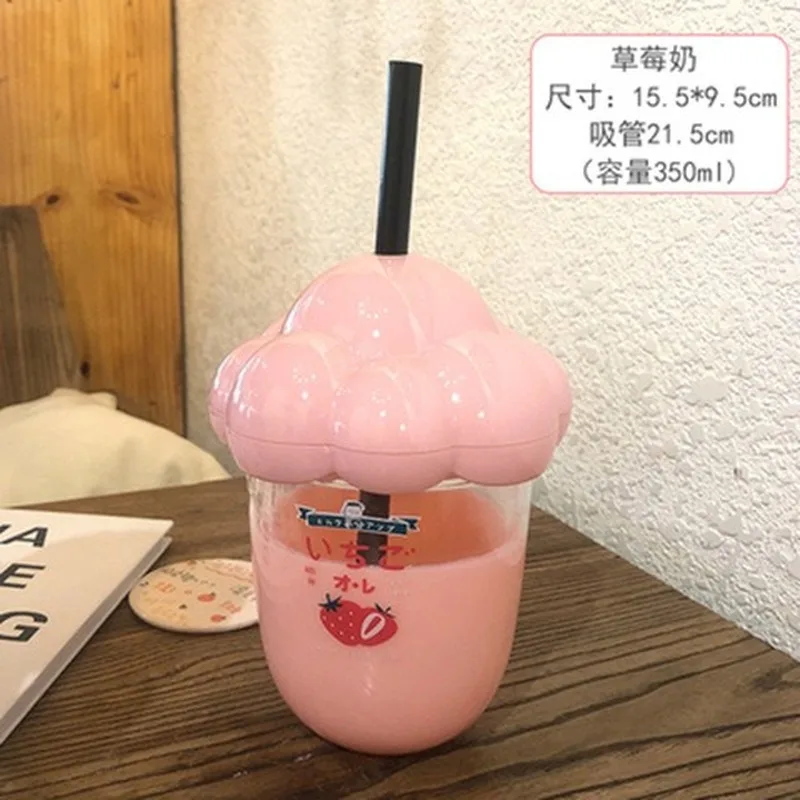 

Creative Milk Tea Cup Water Cup Cute Girl Heart Plastic Water Cup Adult Straw Cup Funny Cup Gift Funny Coffee Cups