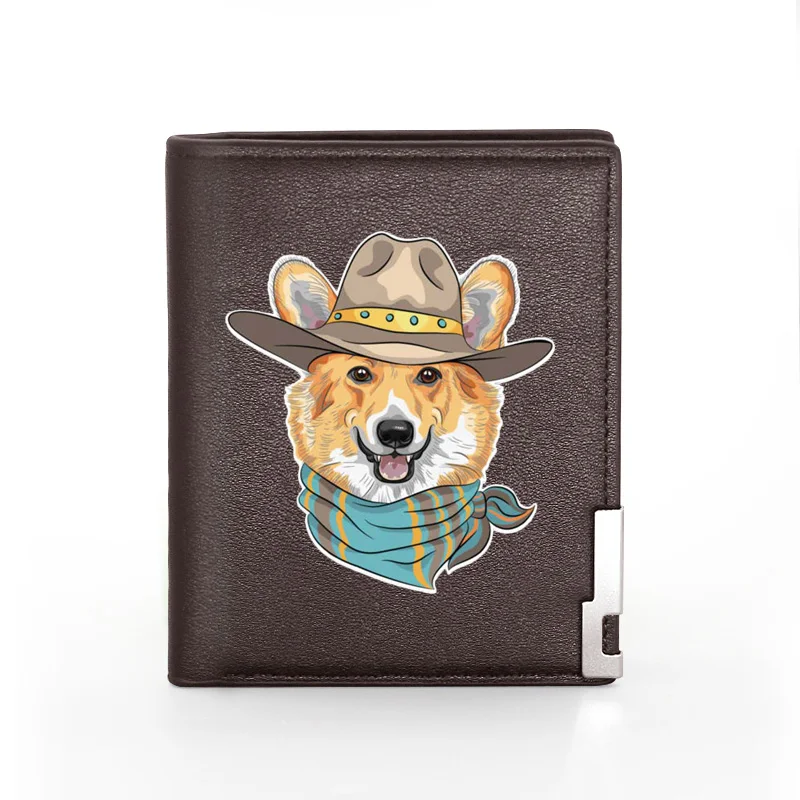

Cute Pet Dog Printing Pu Leather Men Women Short Wallet ID Credit Card Holder Purse