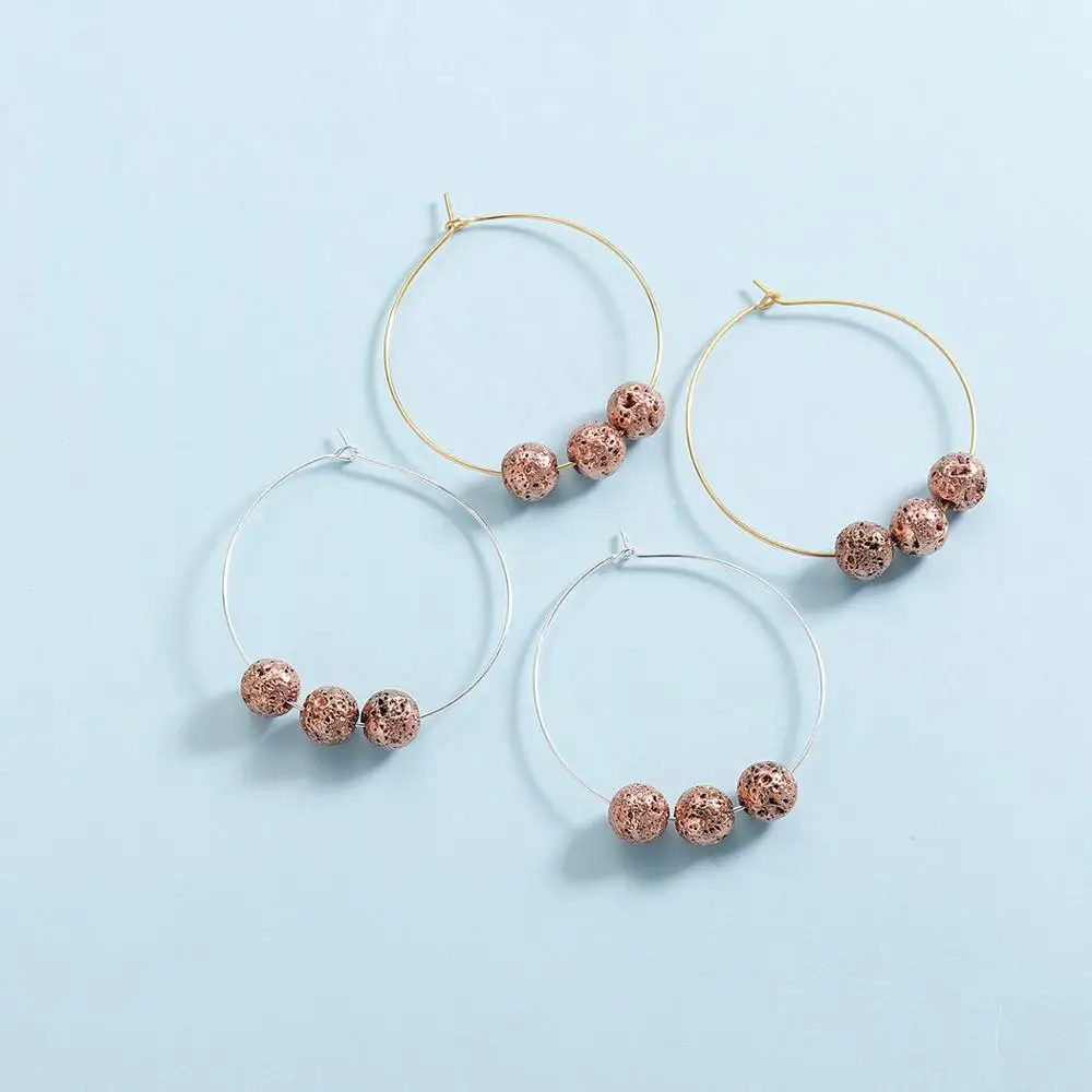 QIAMNI коричневые бусины серьги кольца для женщин этнические винтажные Boho круглые