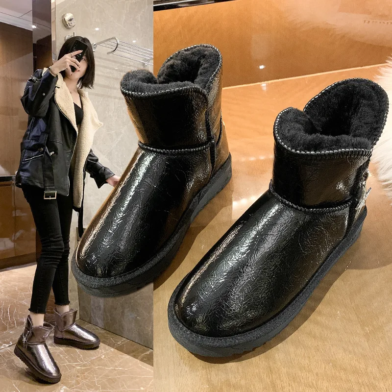 Модные зимние ботинки, новинка зимы 2022, Корейская версия, бархатная теплая хлопковая обувь, повседневные короткие хлопковые ботинки от AliExpress WW