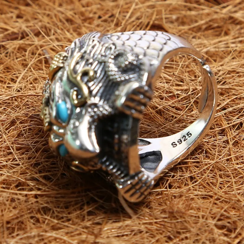 Мужское кольцо из чистого серебра 925 пробы тайское серебряное для мужчин