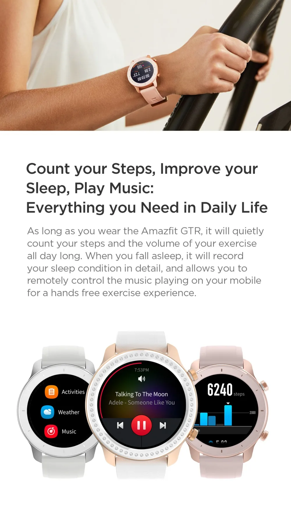 Amazfit gps+ GLONASS 42 мм gps Смарт-часы для женщин 50ATM Водонепроницаемый Фитнес-трекер Smartwatch Strava управление музыкой для Android IOS