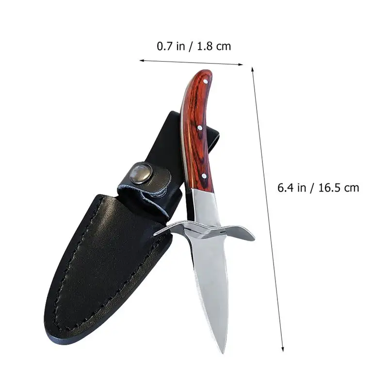 

Oyster Shucker Stainless Steel Oyster Cutter with Wood Handle and Sheath