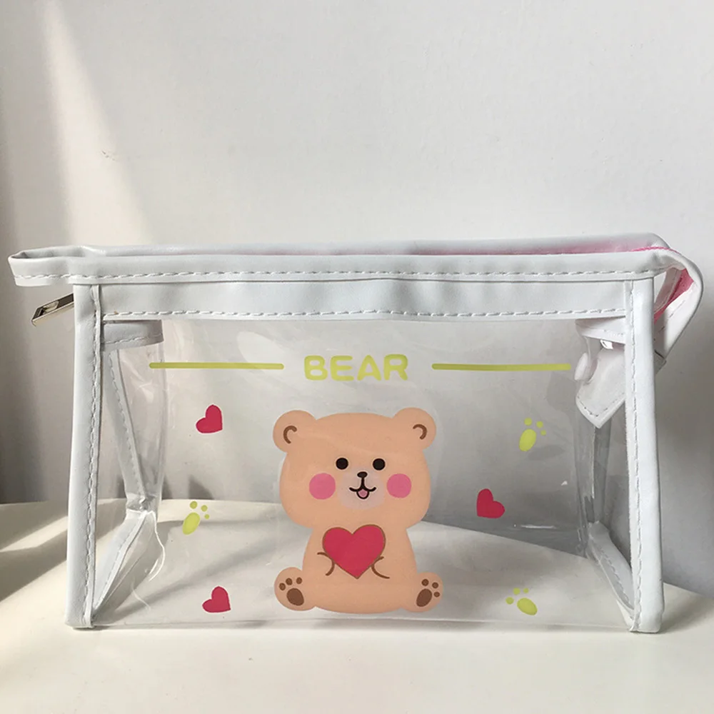 

Cartoon Cosmetic Bag Transparent Travel Makeup Case Waterproof Wash Toiletry Make Up Organizer Girls Portable Storage Pouch