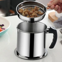 1 3l stainless steel oil strainer pot container jug storage can with filter cooking oil pot for kitchen household tools