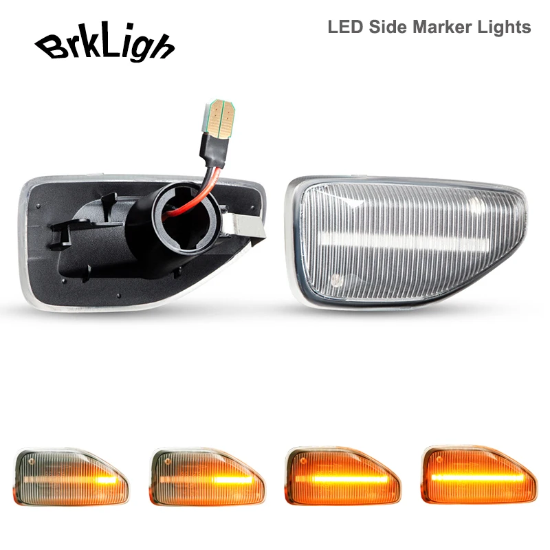 

2Pcs LED Dynamic Turn Signal Side Marker Light For Renault Dacia Logan II Shndero II Duster Amber Indicator Repeater Lamp