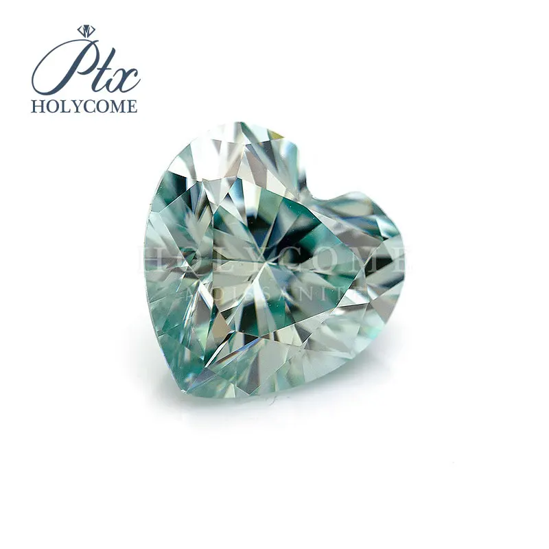 

8.5X8.5mm 2020 hot sale Blue Heart cut VVS1 loose moissanite supplier gemstones factory price direct supply