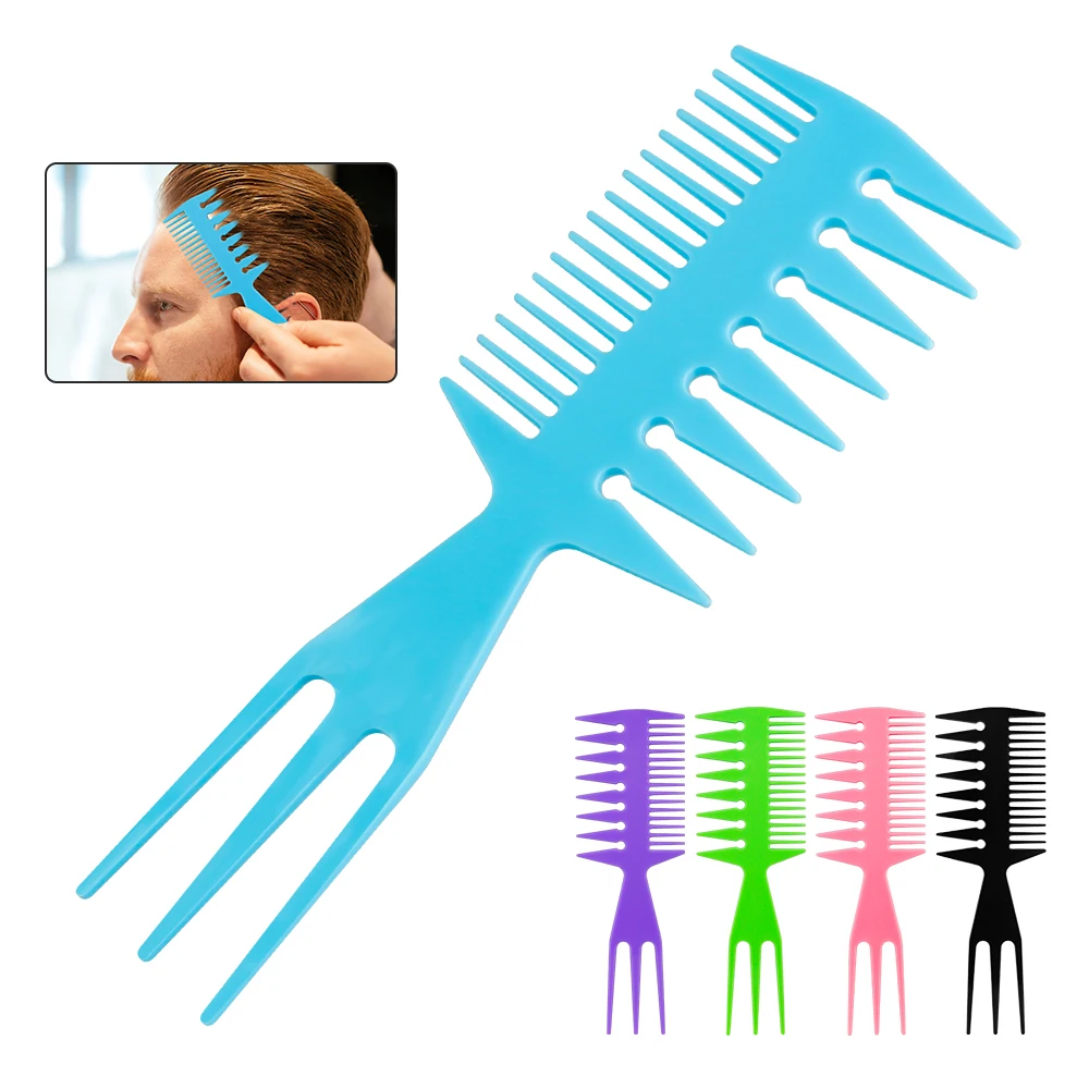 

Men's Retro Oil Head Comb Wide Tooth Slicked Back Hairstyle Fork Comb Detangling Hair Brush Curly Comb Barber Hairdressing Tools