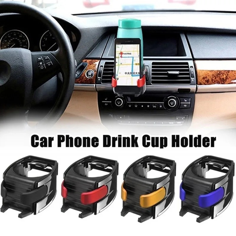

Car Air Vent Drink Cup Bottle Holder 2 in 1 Adjustable Mobile Phone Mount Bracket Stand Cradles