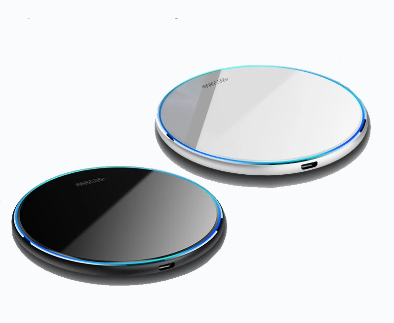 

15W Fast Wireless Charging High quality black and white color 15w /10w universal Qi type wireless table pad charger