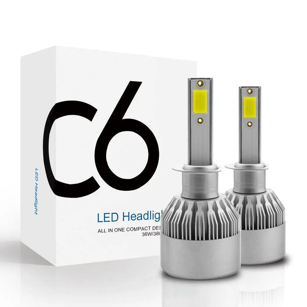 

Universal C6 Car LED Headlight 360 Degrees 36W 6000K-pure White Headlight Bulbs 6000LM Bulb (single) DC6V-36V Auto Headlamps
