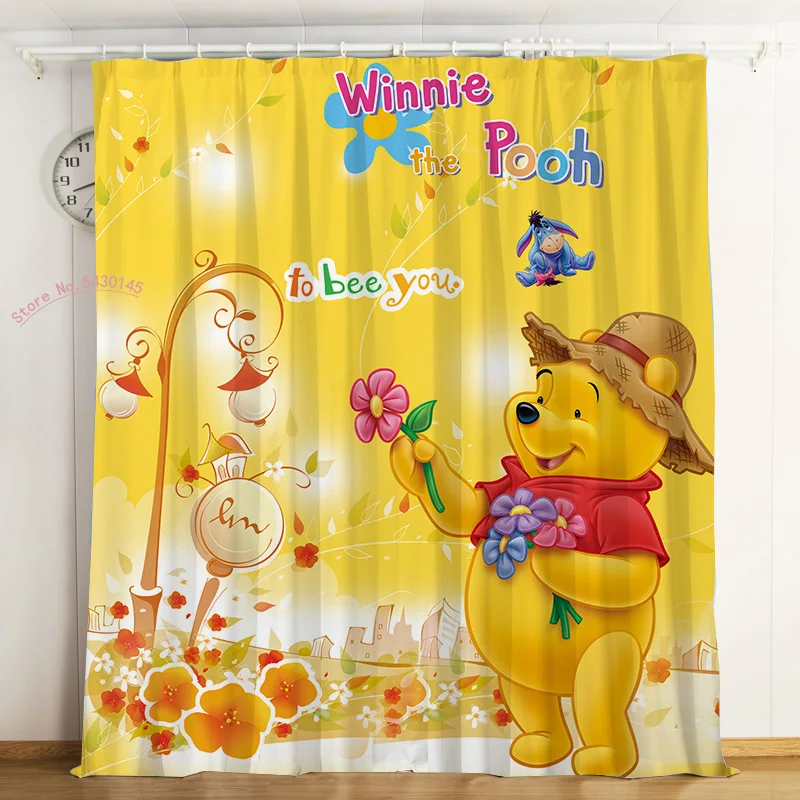 

Disney Curtain Cartoon Winnie Pooh Bear Digital Printed Brushed Shading Blackout Curtains Princess Room Boys Girl Birthday Gift