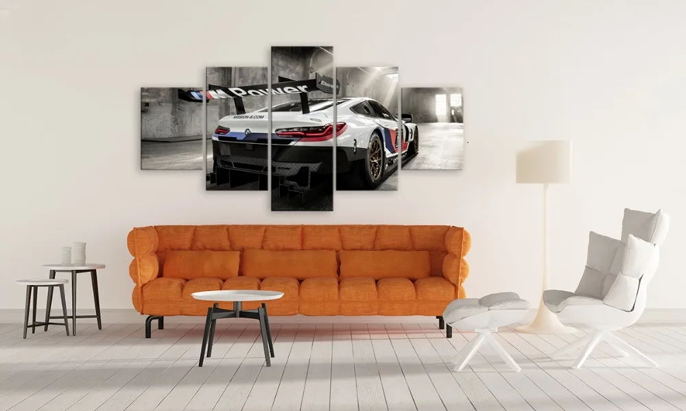 Холст HD напечатанный автомобильный постер домашний Декор 5 штук M3 синий
