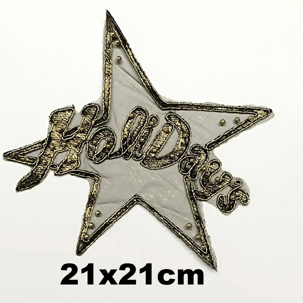 

Design large embroidery big star letter animal cartoon patches for clothing HE-3239