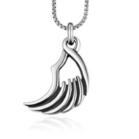 simple angel wing pendant silver color titanium steel pendant mens and womens fashion punk free party jewelry accessories