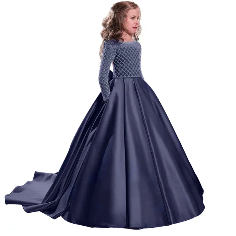 dark blue Платье подружки невесты с цветочным узором для свадебной вечеринки; платье для торжеств; вечерние платья для выпускного бала - Цвет: dark blue