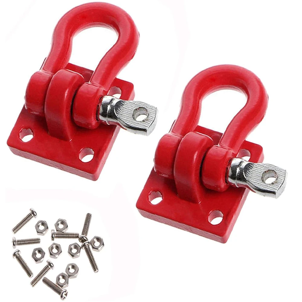 

Metal Climbing Trailer Tow Hook Hooks Buckle Winch Shackles Accessory for 1/10 Scale RC Crawler Truck D90 SCX-10 Climbing Car