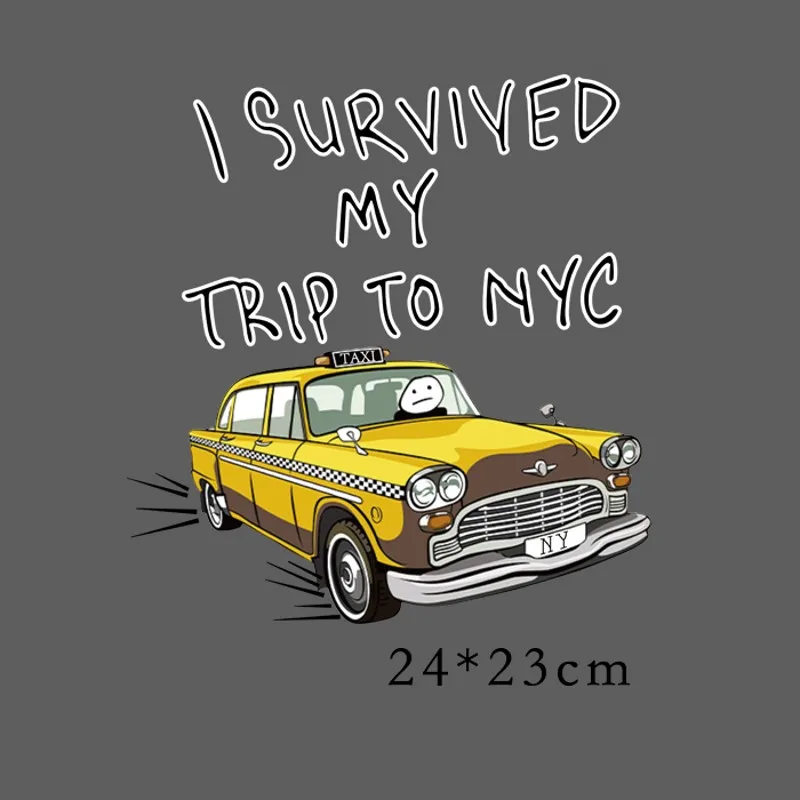 

24x23cm Cartoon Car Letters Iron On Patches For DIY Heat Transfer Clothes T-Shirt Thermal Stickers Decoration Printing