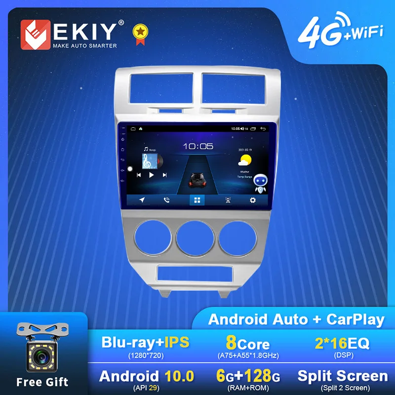 EKIY Android автомобильное радио для Jeep Compass 1 MK 2009-2012 навигация GPS 1280*720 IPS DSP Carplay