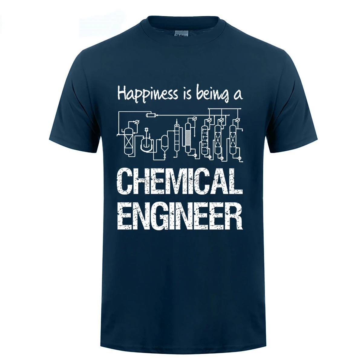 GILDAN Happiness is Being a Chemical Engineer футболка с принтом на инженерную тематику| |