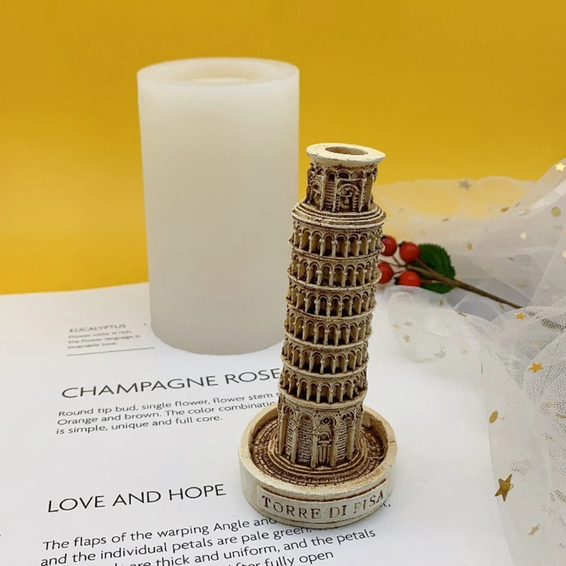 

Pisa Tower Epoxy Resin Mold Aromatherapy Plaster Silicone Mould DIY Crafts Ornaments Decorations Casting Tool