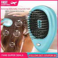 massage electric comb anti static frizzy negative ion portable hairbrush for women heating comb hairdryer brush for hair