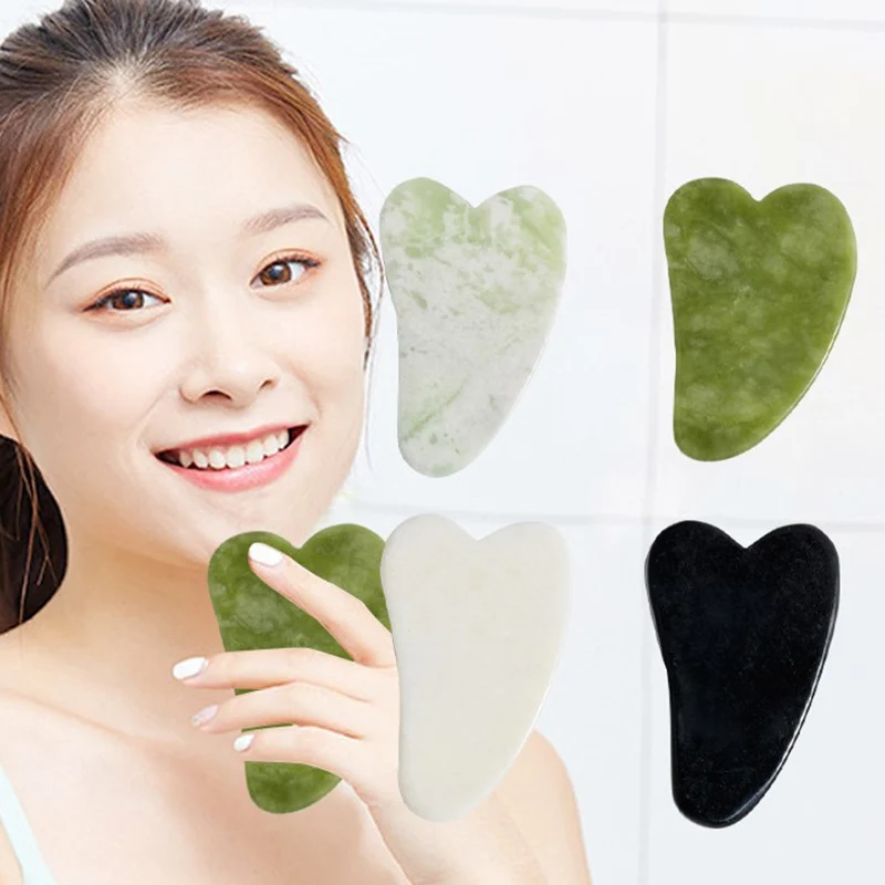 Natural Jade Guasha Massager Stone Gua Sha Board Beauty Tool Health Care Guasha Scraper Face Lifting Massage Meridian Scraping