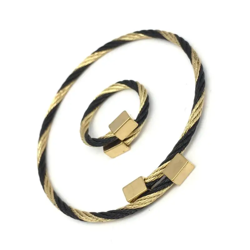 Регулируемый Комплект бижутерии LOOKER в стиле ретро браслет и кольцо из