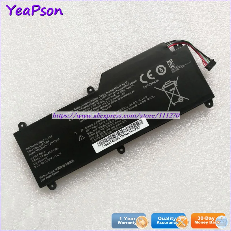Yeapson 7 6 V 6400 мАч натуральная LBH122SE ноутбук Батарея для LG U460 Тетрадь G.AH5SK K.AH50K K.AH5DK