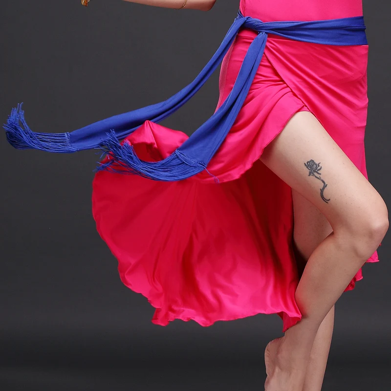 Женский костюм для танца живота латинских танцев сценический с юбкой размер