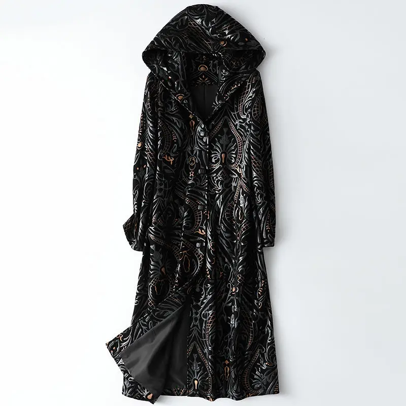 

2021 fashion winter coat 100% down jacket women long Genuine sheepskin leather
