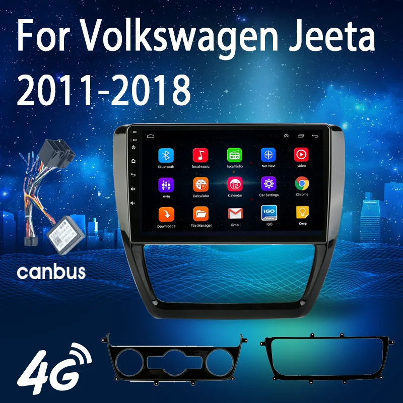 

Автомобильный мультимедийный плеер 2 DIN, Android 10, стерео, аудио, радио, 4G, Wi-Fi, динамик, сенсорный экран для Volkswagen VW Jetta 2011-2018, Carplay