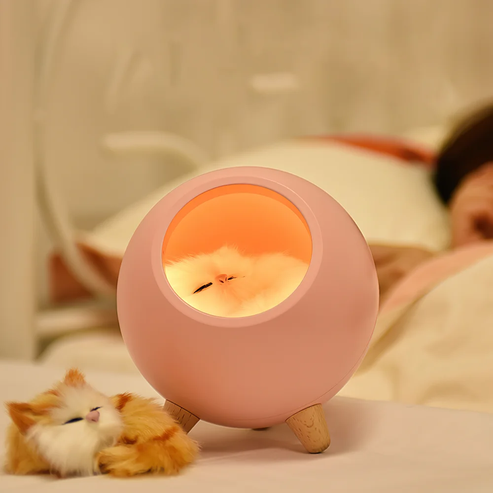 

Ночник с котенком, светодиодный ночник с USB-зарядкой, приглушаемая настольная лампа для дома, для детей, милая декоративная лампа для комнат...