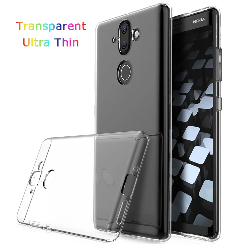 Оригинальные чехлы для телефонов Nokia 8 Sirocco, тонкий Тонкий прозрачный мягкий ТПУ силиконовый чехол Nokia8 Sirocco TA-1005 9 5,5"