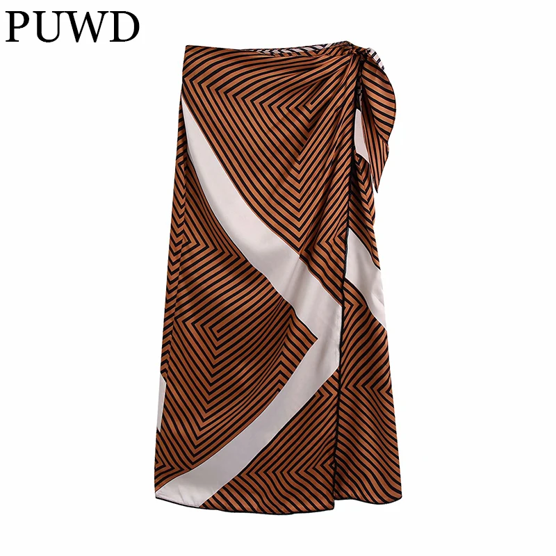 

Повседневные женские прямые Полосатые рандомные брюки PUWD 2021 осень/зима модная уличная одежда контрастные плиссированные Женские Асимметр...