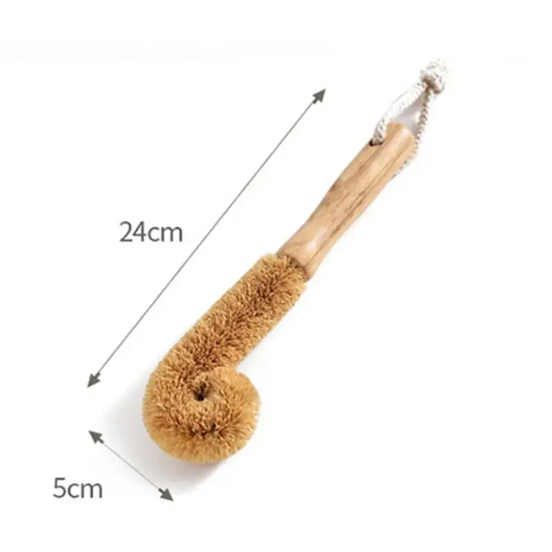 Щетка для чашек с кокосовым деревом щетка бутылок длинной ручкой кухонный Пинцет