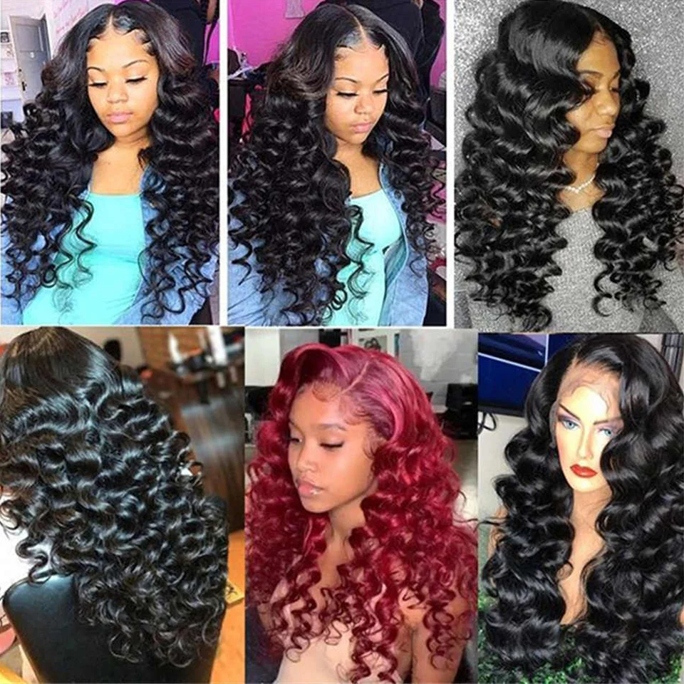 

30Inch Brazilian Loose Deep Lace Closure Wig Human Hair Lace Frontal Wigs Pre Plucked 4X4 Lace Front Wig Deep Human Hair Wigs