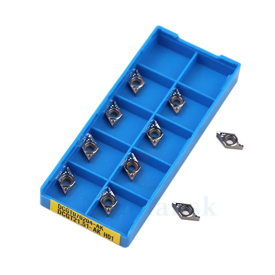 

DCGT070202 DCGT070204 DCGT070208 H01 100%original aluminum alloy blade cemented carbide blade CNC lathe tool aluminum processing