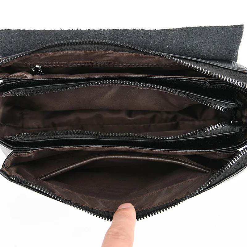 

100% Genuine Leather Cowhide Multilayer Women Messenger Bags Soft Women Crossbody Bag Designer Women Shoulder Quality Female Bag