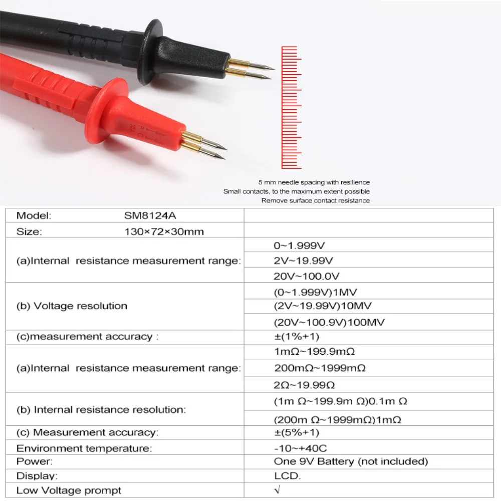 SM8124A Portable Battery Internal Resistance Voltmeter Tester Test Analyzer | Инструменты