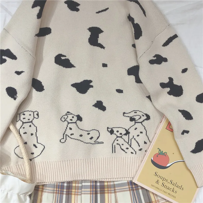 Осенне-зимний свитер Mori Girl трикотажный в стиле &quotЛолита&quot с рисунком пятнистой